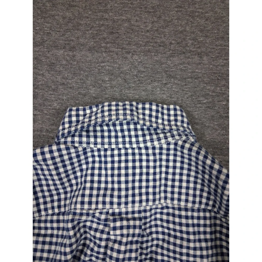 Ralph Lauren Baby 2T Blue Gingham Check Plaid Small Pony Button Down Preppy